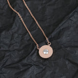 925 Sterling Silver Women Round Necklace Earrings Set