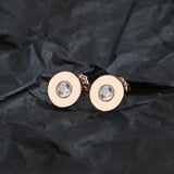 925 Sterling Silver Women Round Necklace Earrings Set