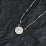 925 Sterling Silver Women Round Necklace Earrings Set
