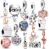 925 Silver Coffee Cupcakes Bead Charm for Bracelet
