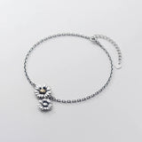 925 Thai Silver Daisy Woman Anklets Foot Ornament Bracelet For Foot