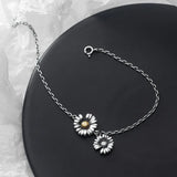 925 Thai Silver Daisy Woman Anklets Foot Ornament Bracelet For Foot