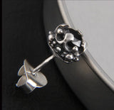 925 Thai Silver Tremella Earrings Retro Inlaid Punk Sterling Silver Earrings