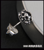 925 Thai Silver Tremella Earrings Retro Inlaid Punk Sterling Silver Earrings