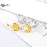 Tremella Needle Line Earrings C-shaped Studs Party Jewelry Senior Couple Gift