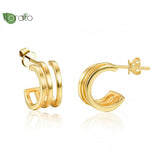 Tremella Needle Line Earrings C-shaped Studs Party Jewelry Senior Couple Gift