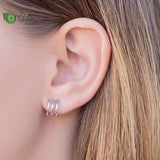 Tremella Needle Line Earrings C-shaped Studs Party Jewelry Senior Couple Gift