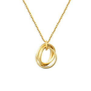 925 Silver Geometric Multi-Ring Necklace Retro Necklace Ins Niche Summer Chain