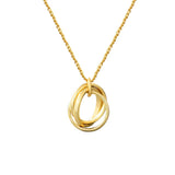 925 Silver Geometric Multi-Ring Necklace Retro Necklace Ins Niche Summer Chain