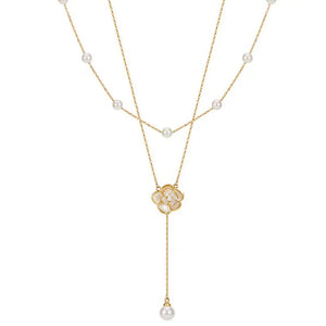 Yinshan Camellia Double Flower Pearl Necklace Chain