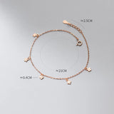 Yotsunoha Clover Anklets Women Sterling Silver Thin Foot Chain Flower Jewelry