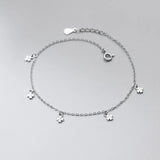 Yotsunoha Clover Anklets Women Sterling Silver Thin Foot Chain Flower Jewelry
