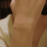 925 Silver Plated Moon Bracelet with Diamond Starlight - Female