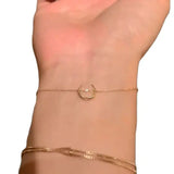 925 Silver Plated Moon Bracelet with Diamond Starlight - Female