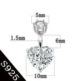 925 Silver Belly Button Ring Heart Zircon