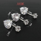 925 Silver Belly Button Ring Heart Zircon