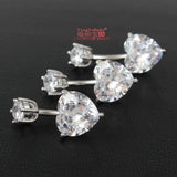 925 Silver Belly Button Ring Heart Zircon