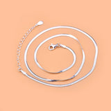 925 Silver Blade Chain Flat Snake Bone Necklace DIY Jewelry Accessories