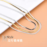 925 Silver Blade Chain Flat Snake Bone Necklace DIY Jewelry Accessories