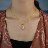 925 Silver Lover Lock Pendant Necklace Steampunk Padlock Chain Necklace