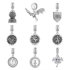 925 Silver Pterosaurs Pendant Bead Charm for Bracelet Jewelry DIY