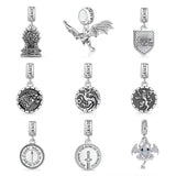 925 Silver Pterosaurs Pendant Bead Charm for Bracelet Jewelry DIY