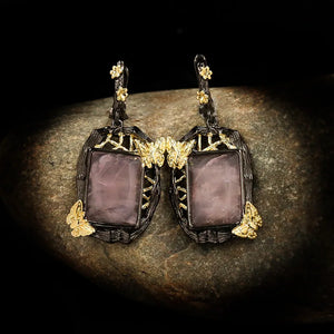 925 Silver Baroque Palace Gemstone Water Drop Earrings