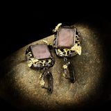 925 Silver Baroque Palace Gemstone Water Drop Earrings