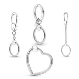 925 Silver DIY Pan Key Chain Heart Shape Hanging Ring