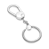 925 Silver DIY Pan Key Chain Heart Shape Hanging Ring