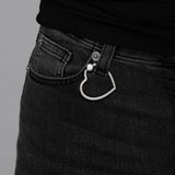 925 Silver DIY Pan Key Chain Heart Shape Hanging Ring