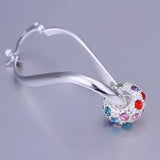 925 Silver Earring Engagement Colorful Noble Jewelry