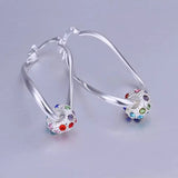 925 Silver Earring Engagement Colorful Noble Jewelry