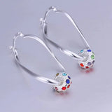 925 Silver Earring Engagement Colorful Noble Jewelry