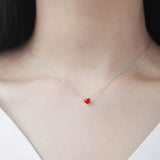 925 Silver Heart Stud Earrings & Necklace Set
