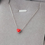 925 Silver Heart Stud Earrings & Necklace Set