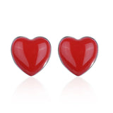 925 Silver Heart Stud Earrings & Necklace Set