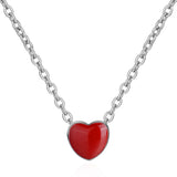 925 Silver Heart Stud Earrings & Necklace Set
