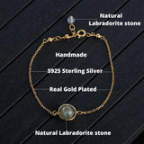 925 Silver Labradorite Beads Bracelet Fine Jewelry