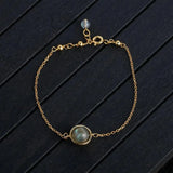 925 Silver Labradorite Beads Bracelet Fine Jewelry