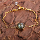 925 Silver Labradorite Beads Bracelet Fine Jewelry