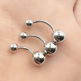925 Silver Belly Button Ring Navel Bar Body Piercing Jewelry Women