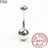 925 Silver Belly Button Ring Navel Bar Body Piercing Jewelry Women