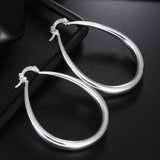 925 Silver Big Earrings 18K Plated Hook Lady Wedding Jewelry 4.1cm