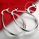 925 Silver Big Earrings 18K Plated Hook Lady Wedding Jewelry 4.1cm