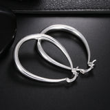 925 Silver Big Earrings 18K Plated Hook Lady Wedding Jewelry 4.1cm