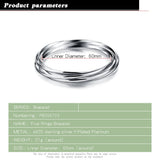 925 Silver Bracelet Women Glossy 5-Ring Minimalist 60mm Non-Allergenic Christmas