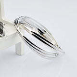 925 Silver Bracelet Women Glossy 5-Ring Minimalist 60mm Non-Allergenic Christmas