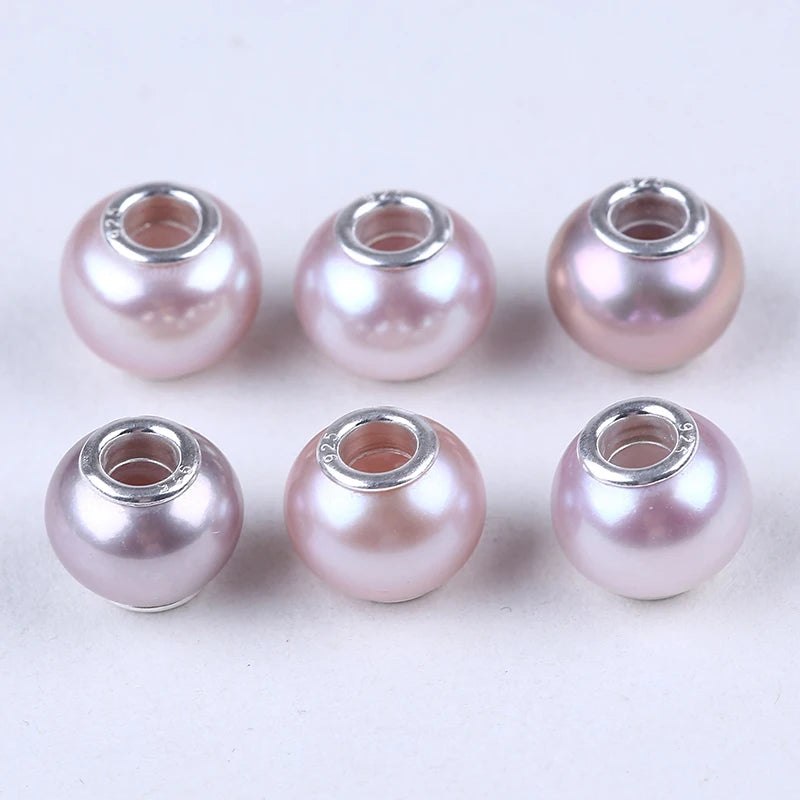 925 Silver Core 11-12mm Freshwater Pearl Beads with Big Hole