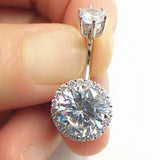 925 Silver Crystal Belly Piercing Navel Jewelry